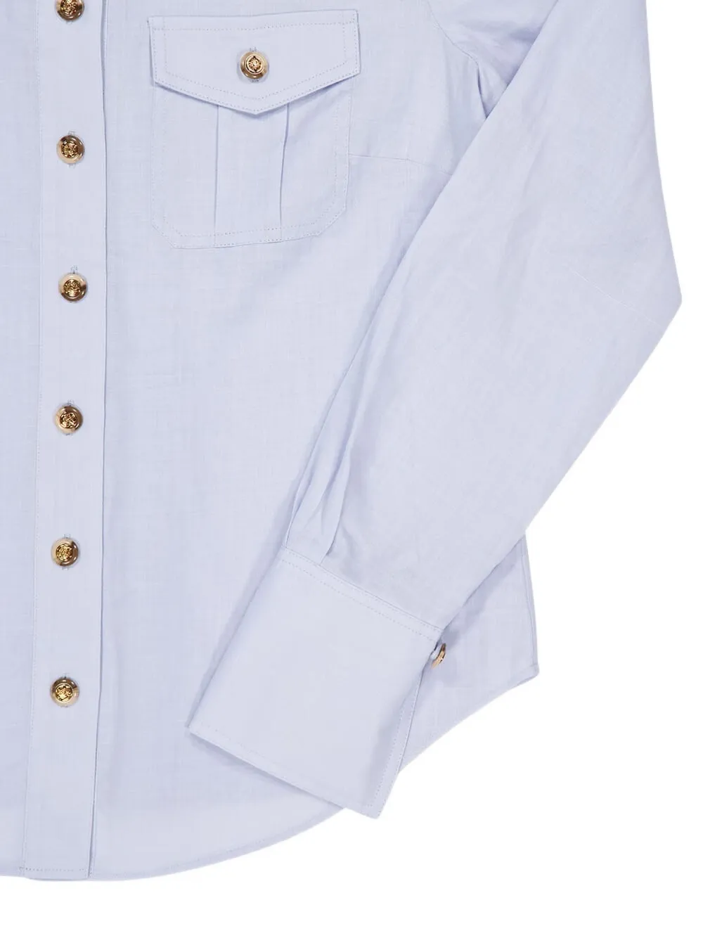 Zimmermann Safari Buttoned Shirt In Blue