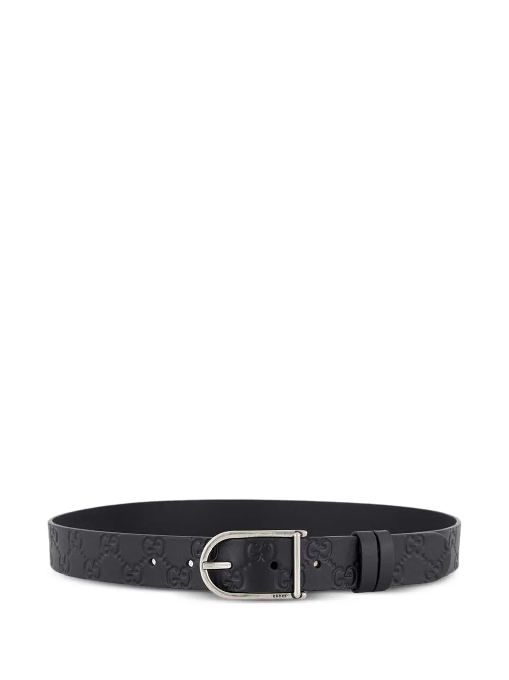 Gucci GG-debossed buckle leather belt - Schwarz