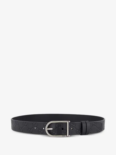 Gucci läderbälte med präglat GG-spänne