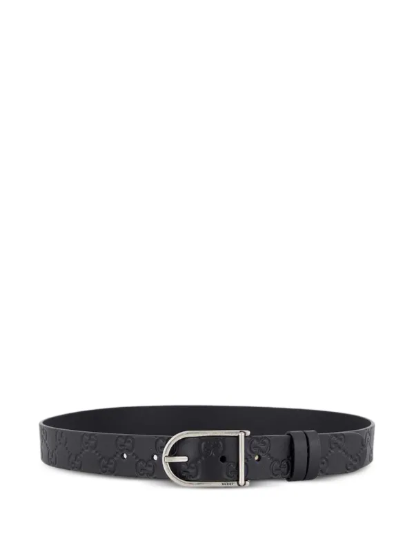 Gucci Reversible Belt with Rounded Buckle in Black