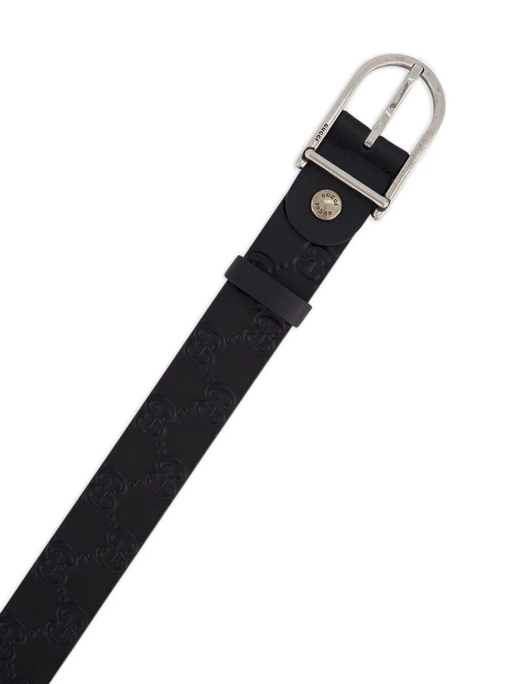  Gucci Gg-debossed Buckle Leather Belt - Black 
