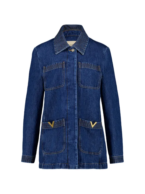 限定値下げ【美品】VALENTINO デニムジャケット Valentino Garavani Vロゴ デニムジャケット | ブルー | FARFETCH JP