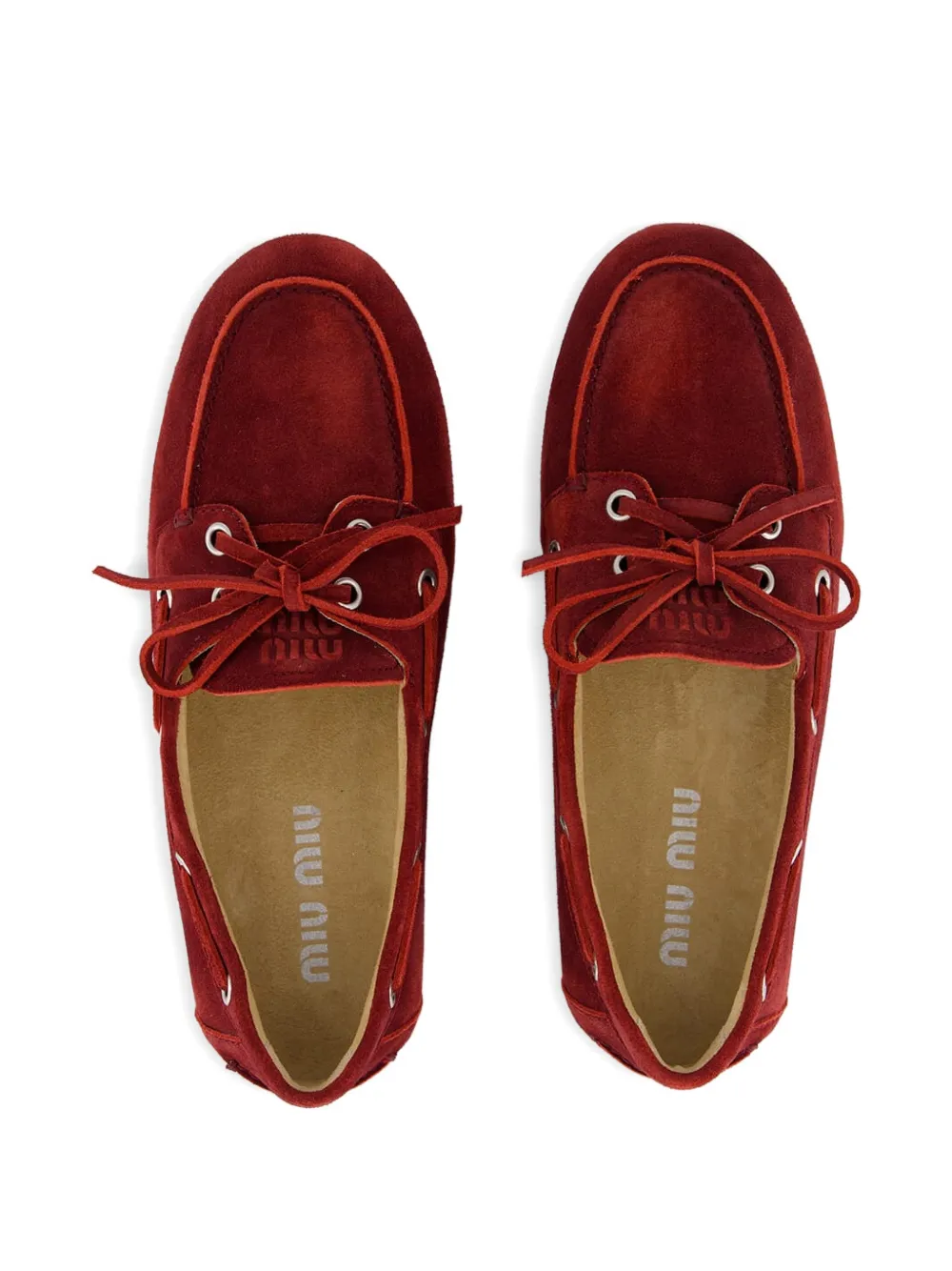 Miu lace-up loafers Rood