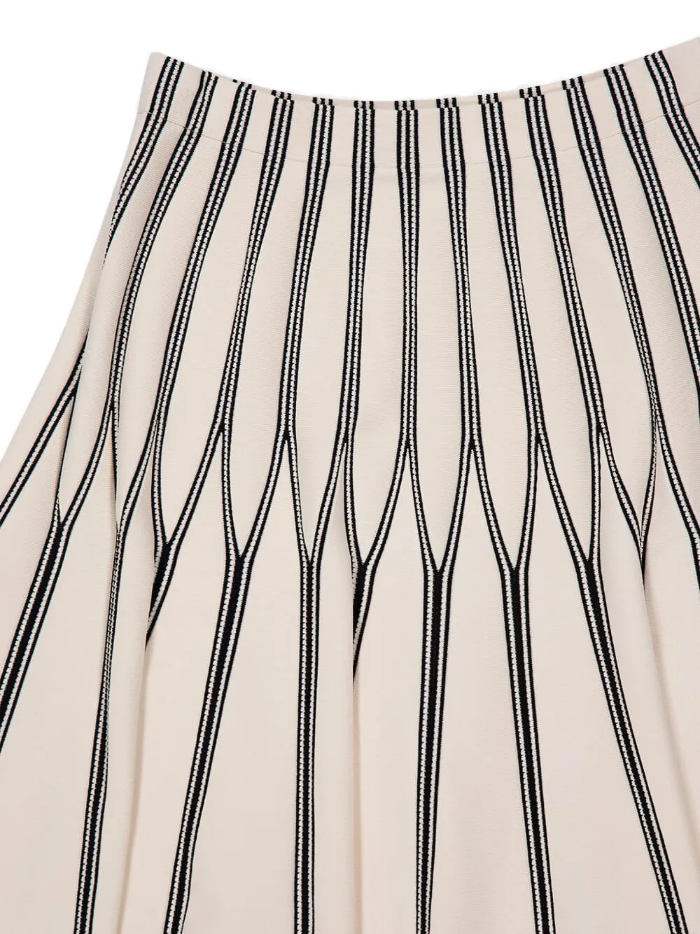 STRIPED-PATTERN MIDI SKIRT