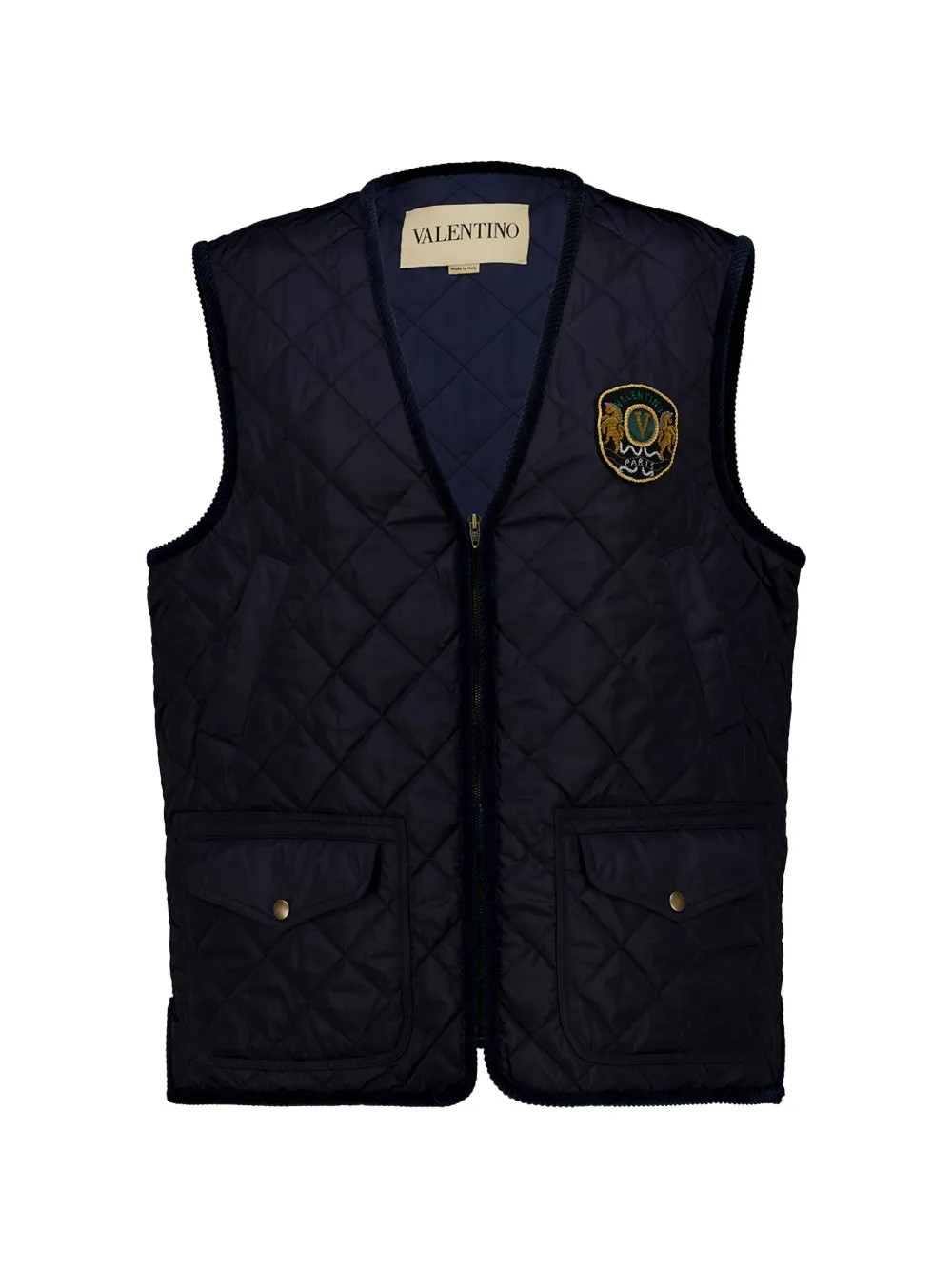Valentino Garavani quilted patched gilet - Blue