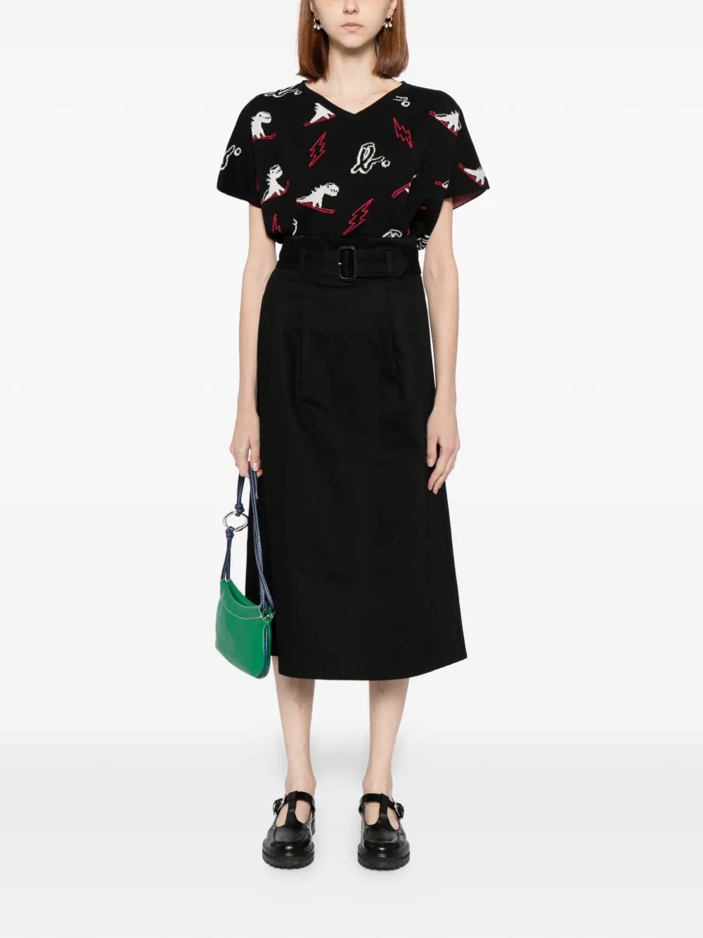 To b. by agnès b. Twill trenchrok - Zwart