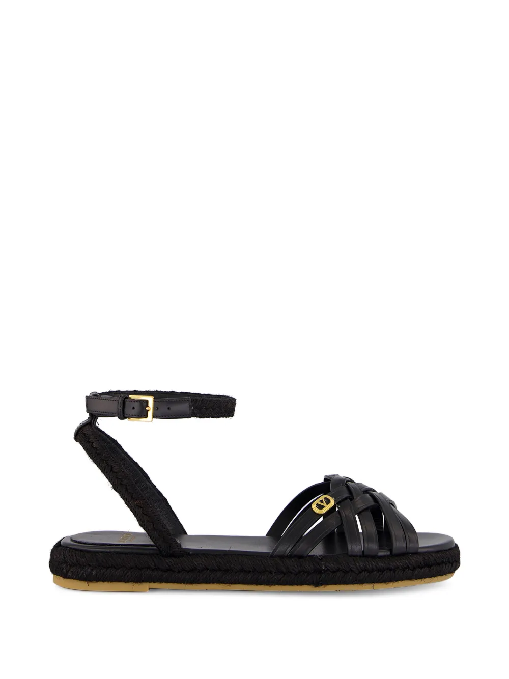 Valentino Garavani VLogo Signature interwoven sandals Zwart