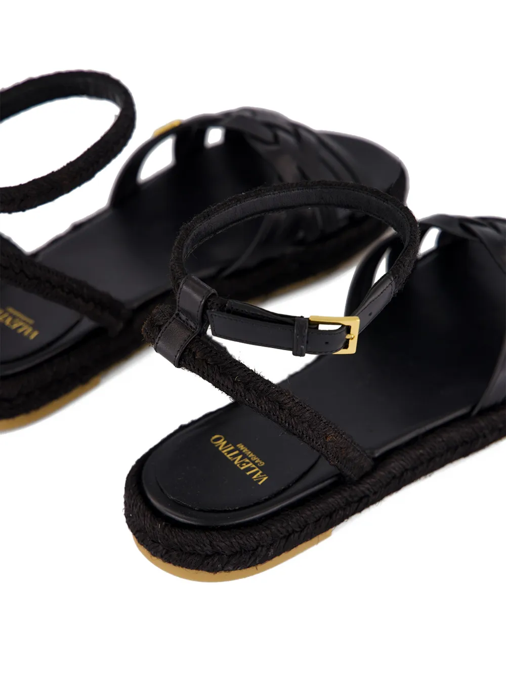 Valentino Garavani VLogo Signature interwoven sandals Zwart