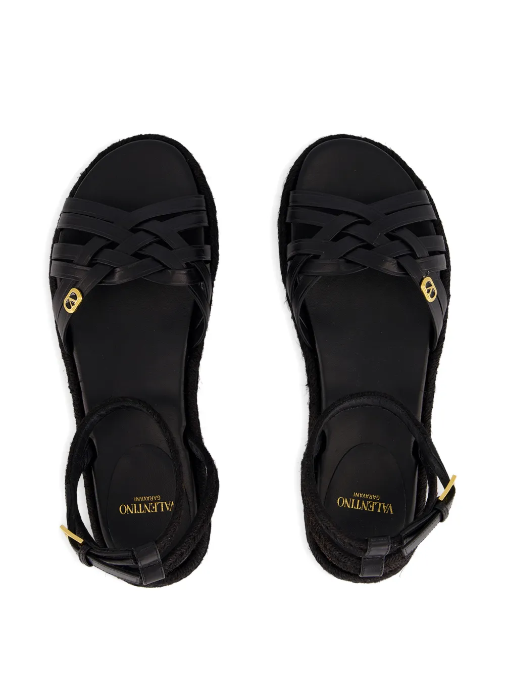 Valentino Garavani VLogo Signature interwoven sandals Zwart