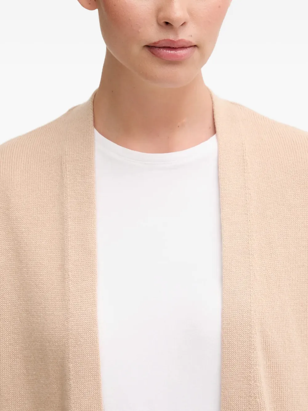 Benetton Open-front Cardi-coat In Neutral