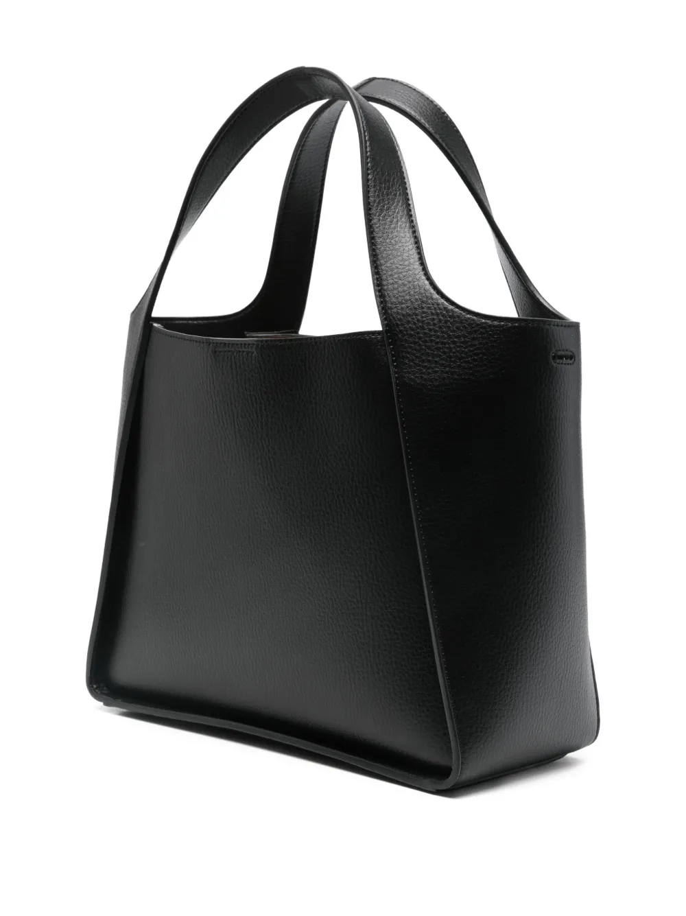 Stella Mccartney Leather Tote Bag With Logo Detail In Black