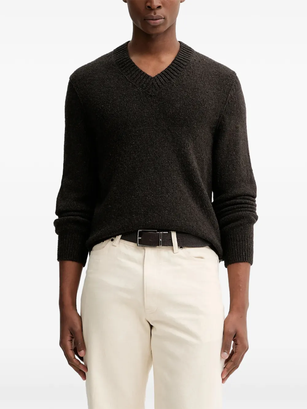 Marc O'Polo V-neck long-sleeve sweater | Brown | Image 1