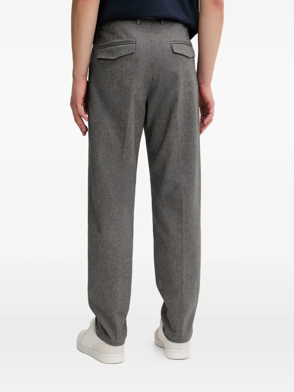 Marc O'polo Pleated Belt-loop Trousers In Gray