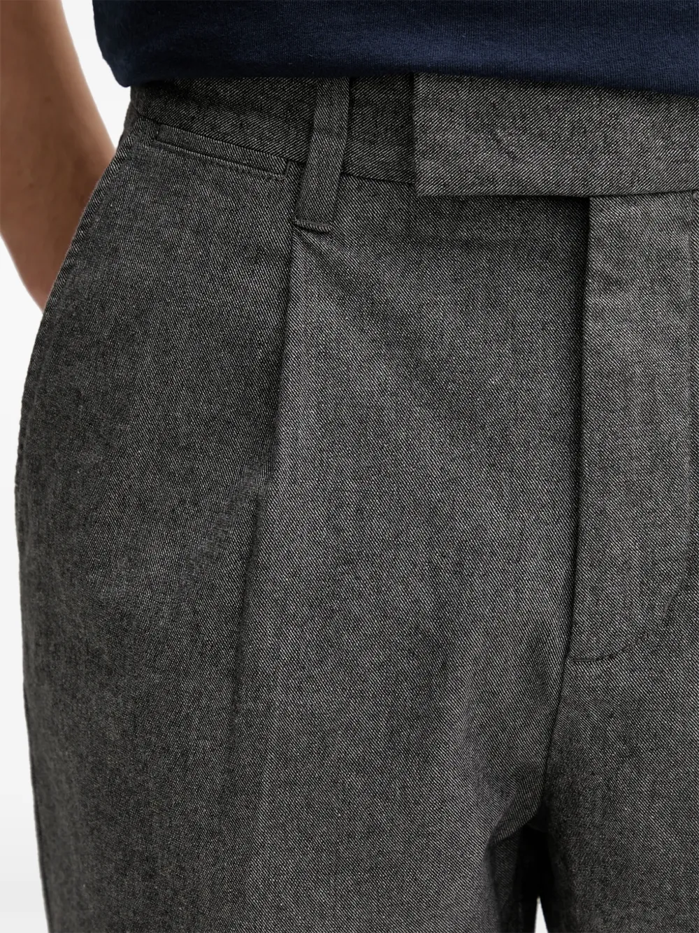Marc O'polo Pleated Belt-loop Trousers In Gray