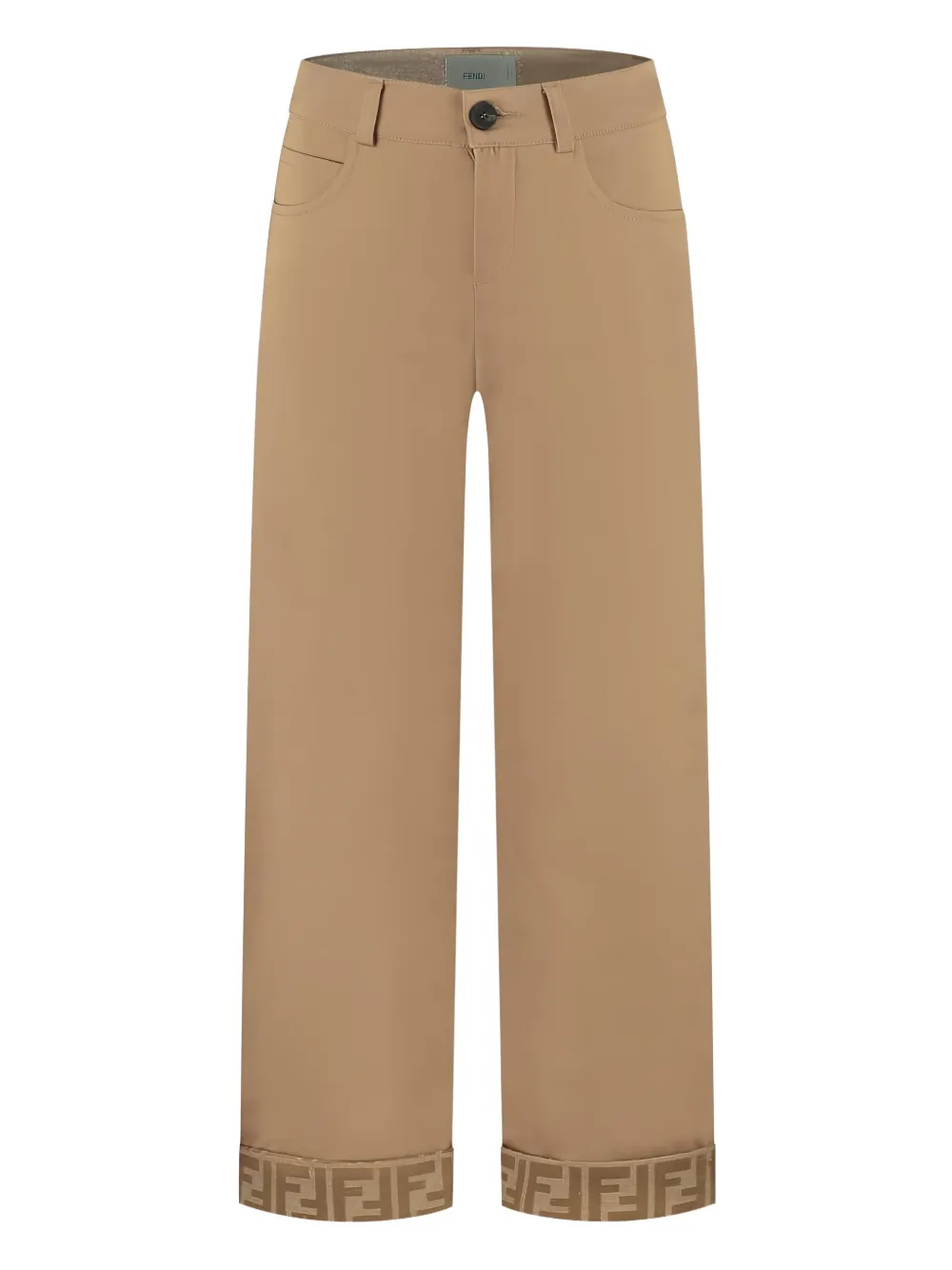 Fendi Kids logo-trim trousers - Marrone