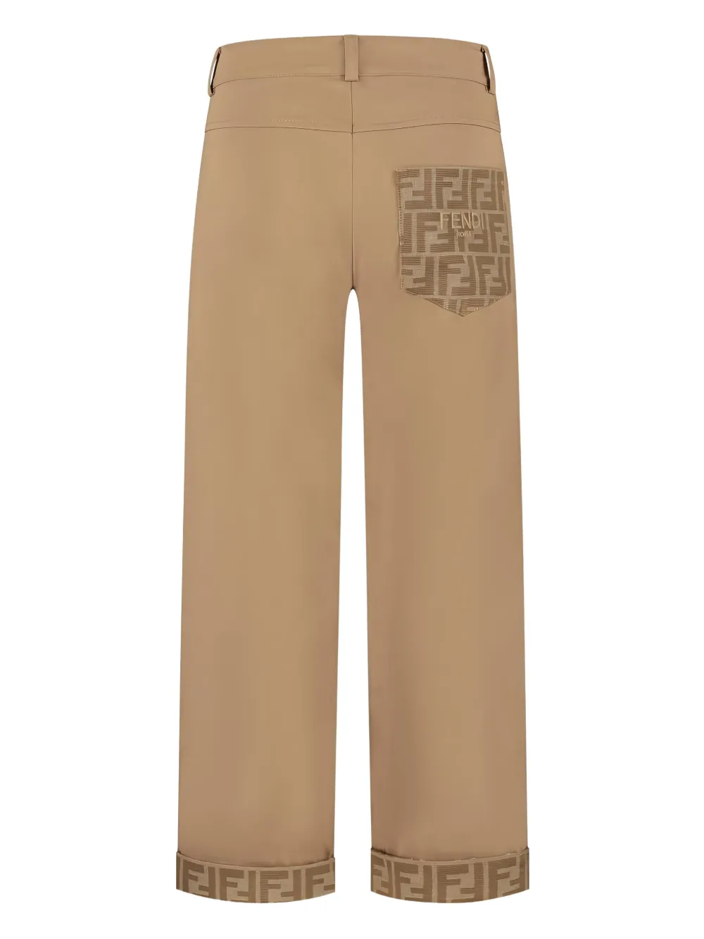 Fendi Kids Broek met logo afwerking Bruin