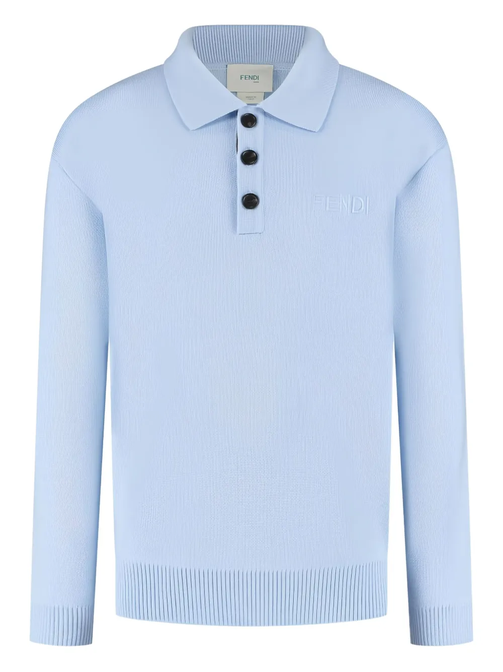 Fendi Kids logo-embroidered polo shirt - Blu
