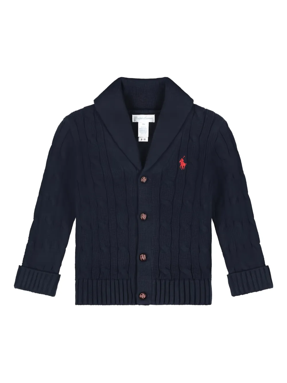 POLO RALPH LAUREN KIDS ケーブルニット カーディガン - ブルー POLO RALPH LAUREN KIDS ケーブルニット カーディガン - ブルー