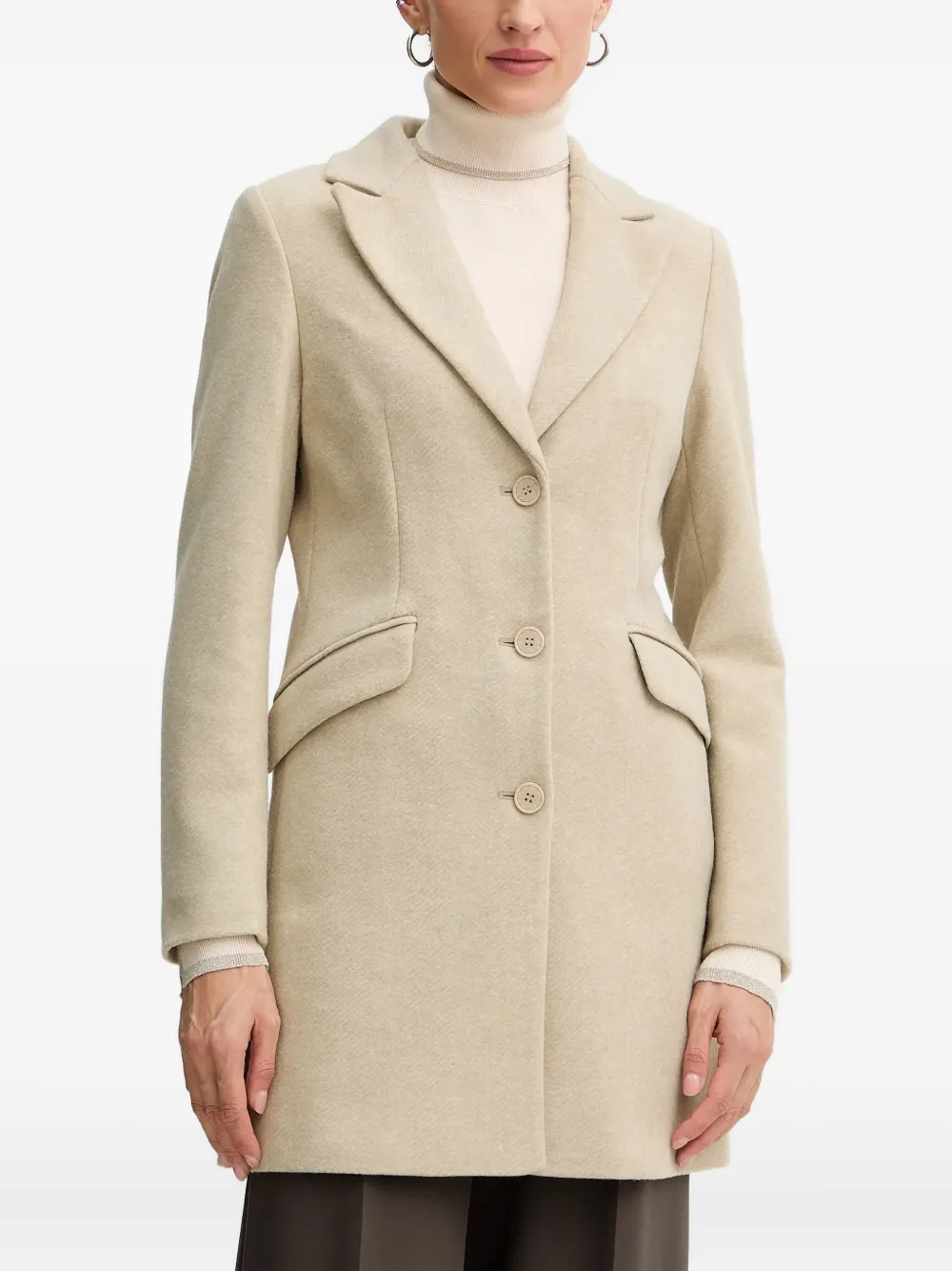 Silvian Heach Single-breasted Coat In Neutral