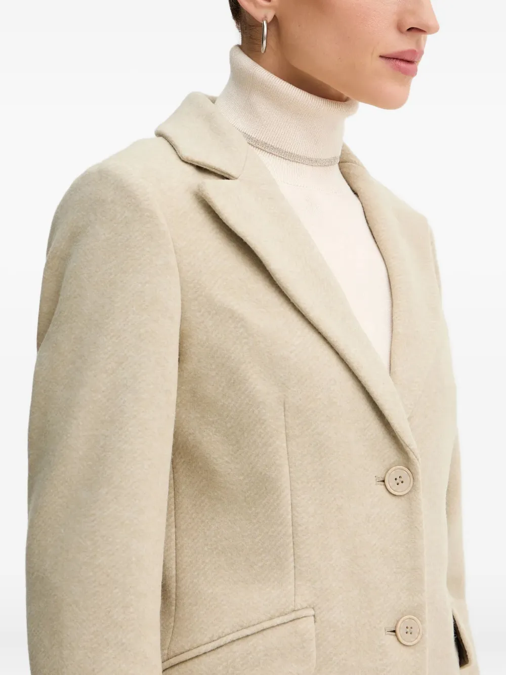 Silvian Heach Single-breasted Coat In Neutral