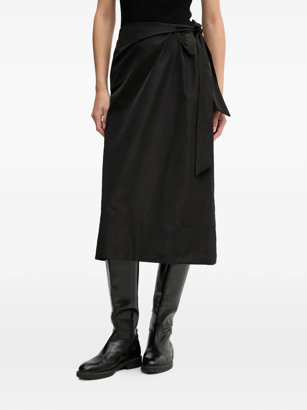 Sandro Ferrone tie wrap midi skirt - Nero