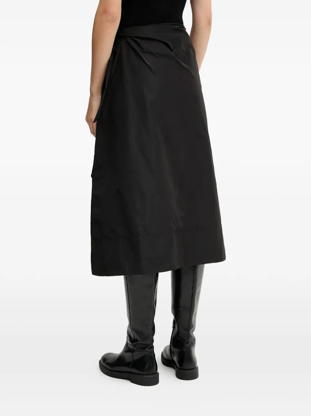  Sandro Ferrone Tie Wrap Midi Skirt - Black 