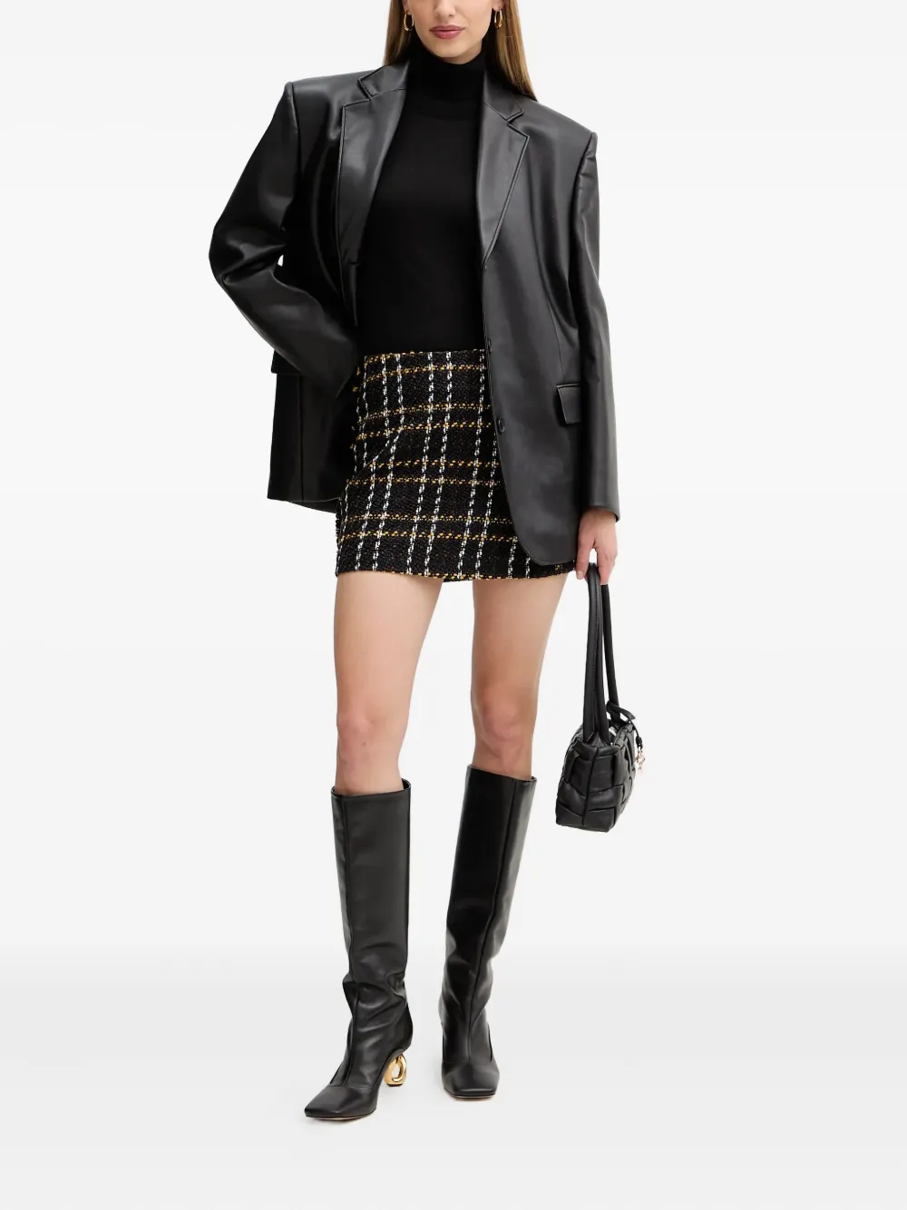 Silvian Heach Geruite mini-rok - Zwart