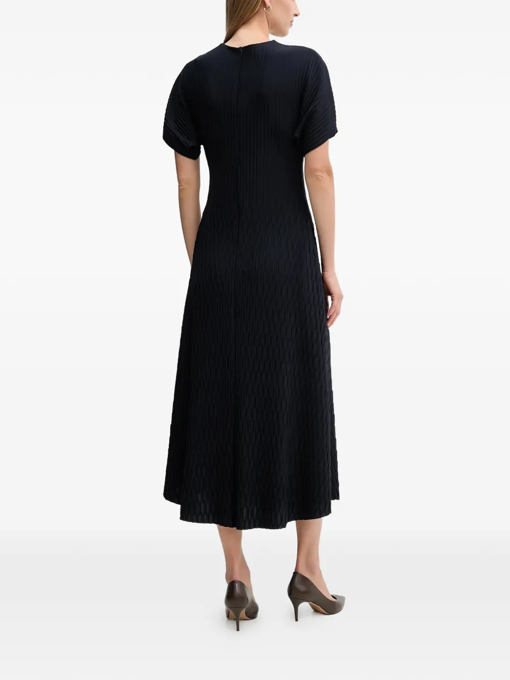Sandro Ferrone Geplooide midi-jurk Blauw