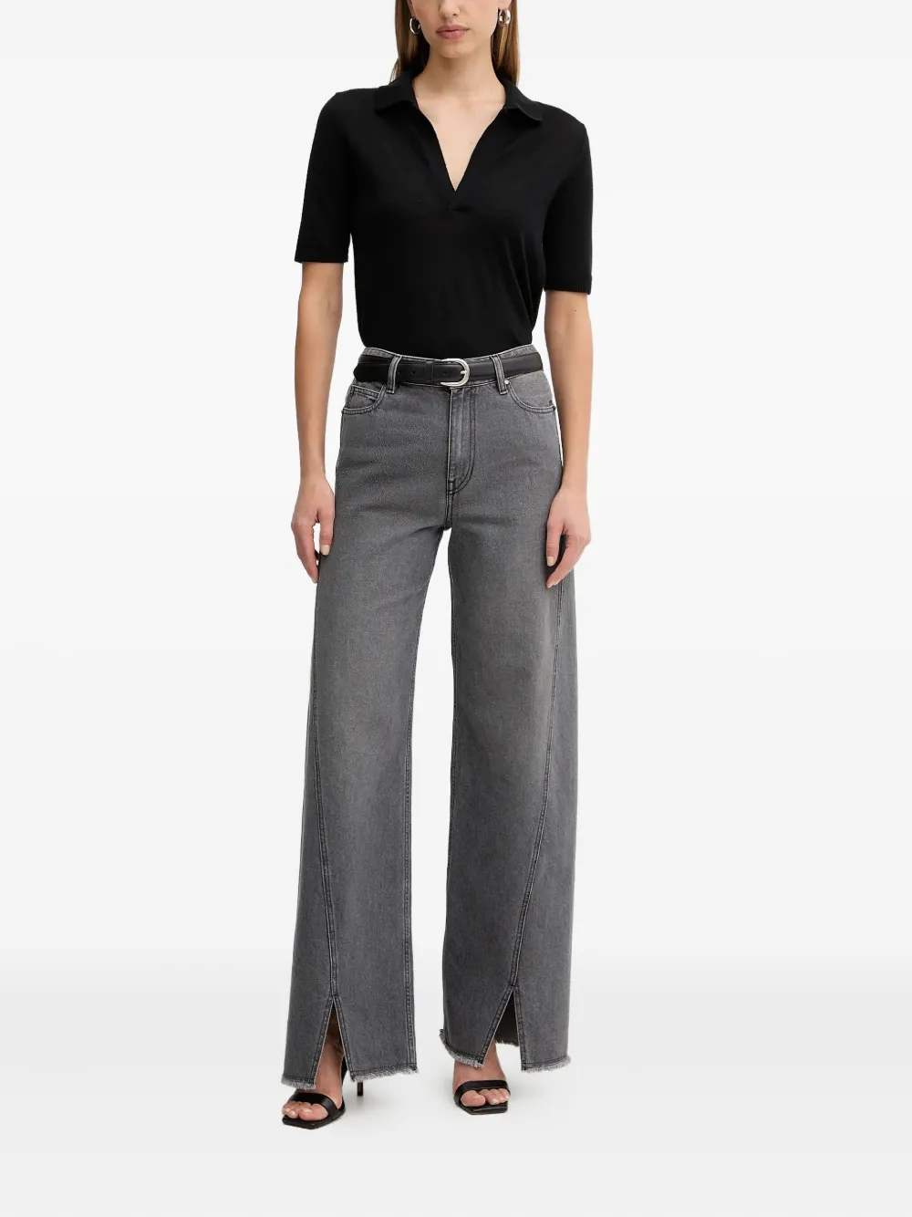 SIMONA CORSELLINI Jeans met franje - Grijs