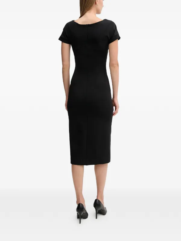 Sandro Ferrone ring.detail Midi Dress | Black | FARFETCH