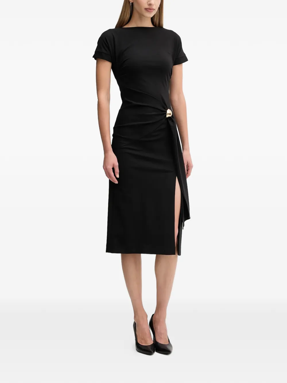  Sandro Ferrone Ring.detail Midi Dress - Black 