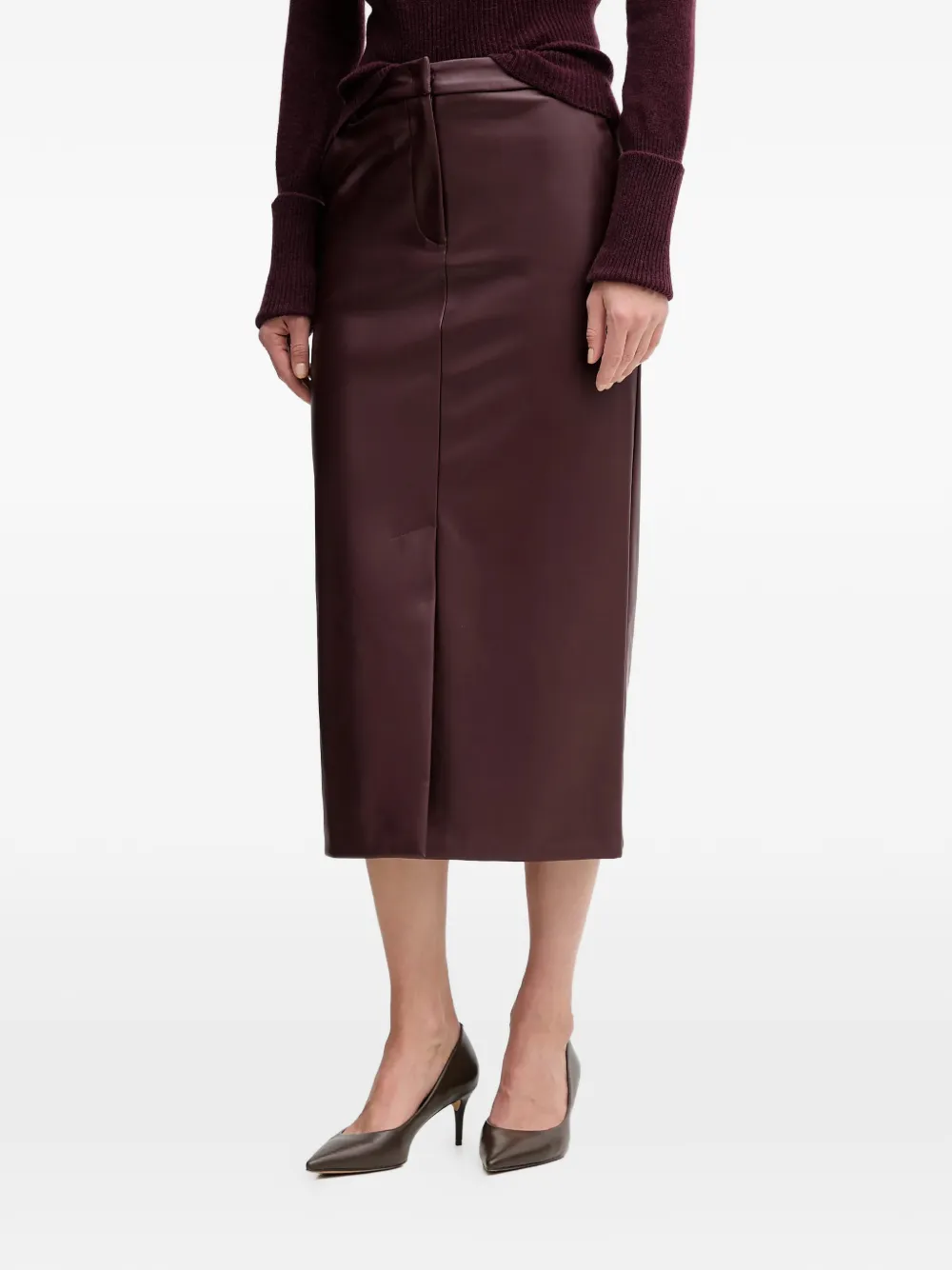 Sandro Ferrone belt-loops midi skirt - Rot