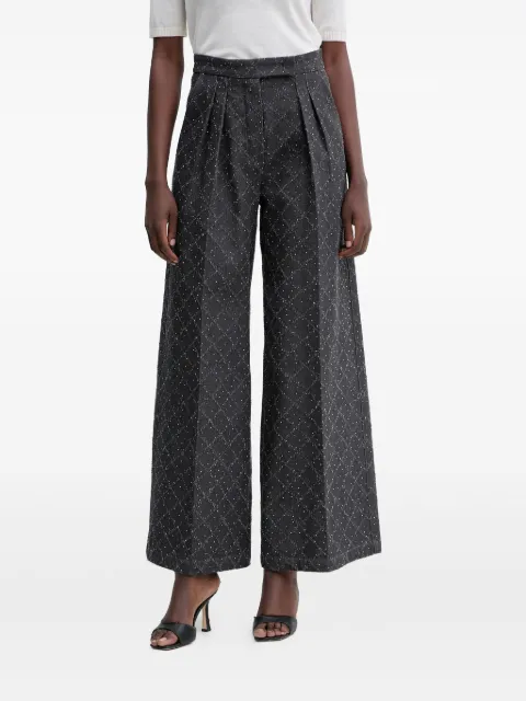 SIMONA CORSELLINI pleated patterned trousers