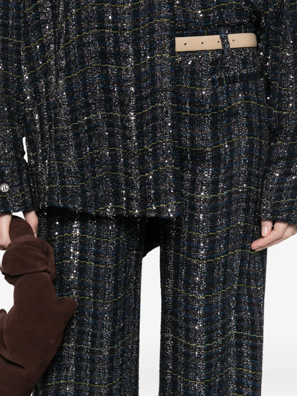 Missoni Sequin Trousers In Blue