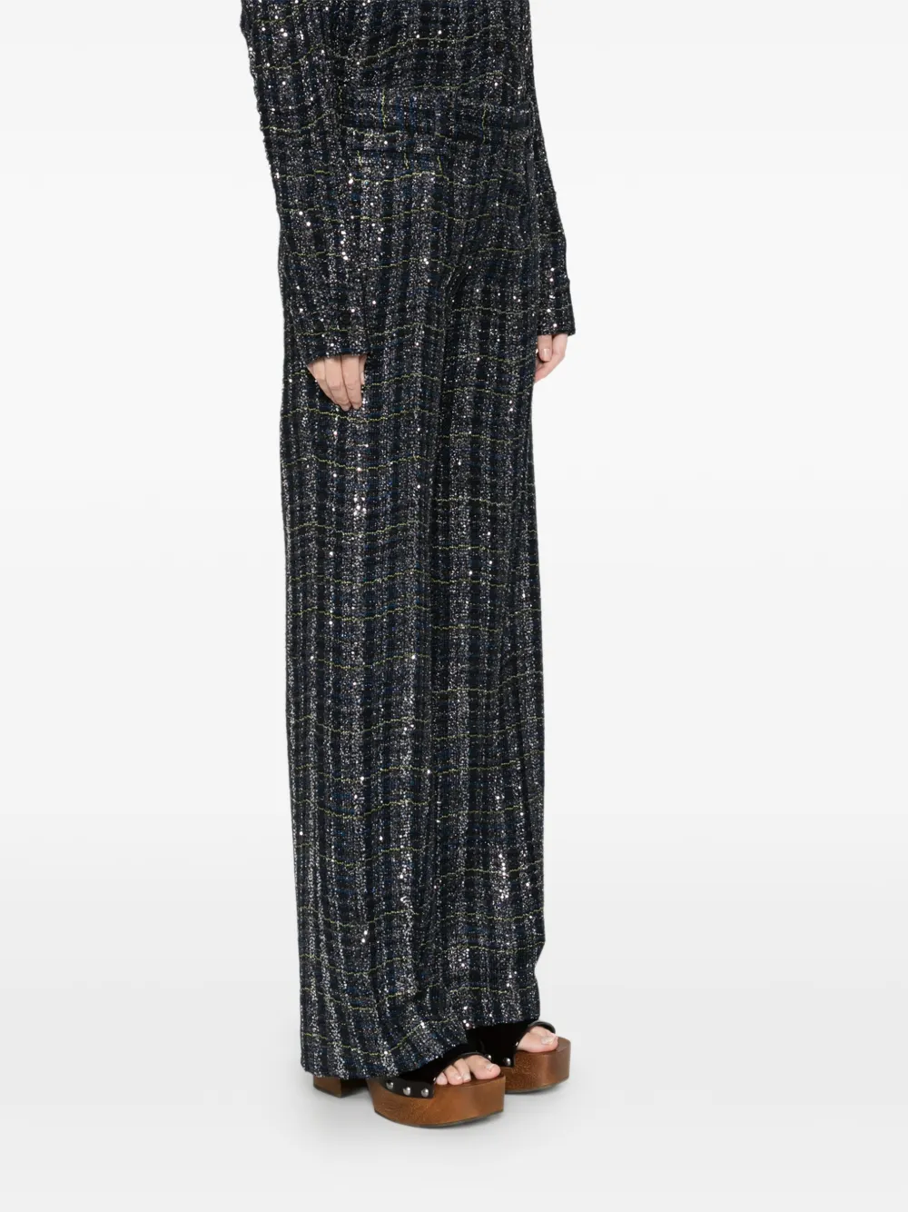 Missoni Sequin Trousers In Blue
