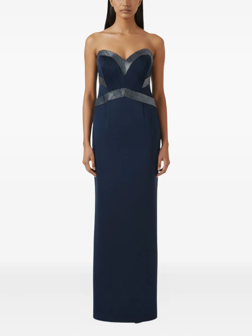 Rebecca Vallance Elivera strapless pleated maxi dress - Blauw