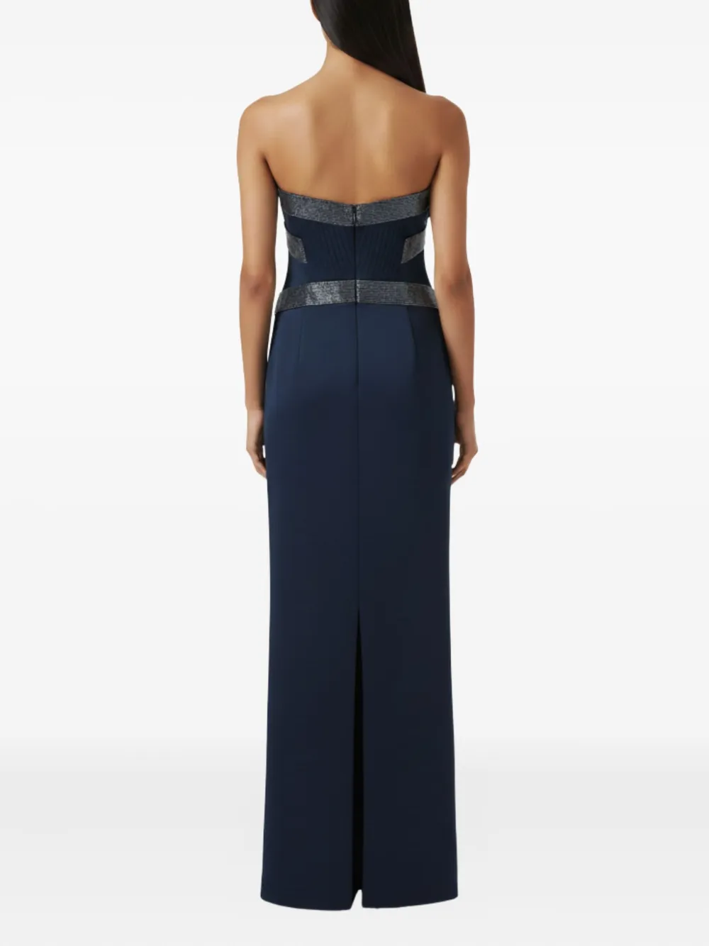 Rebecca Vallance Elivera Strapless Pleated Maxi Dress In Blue