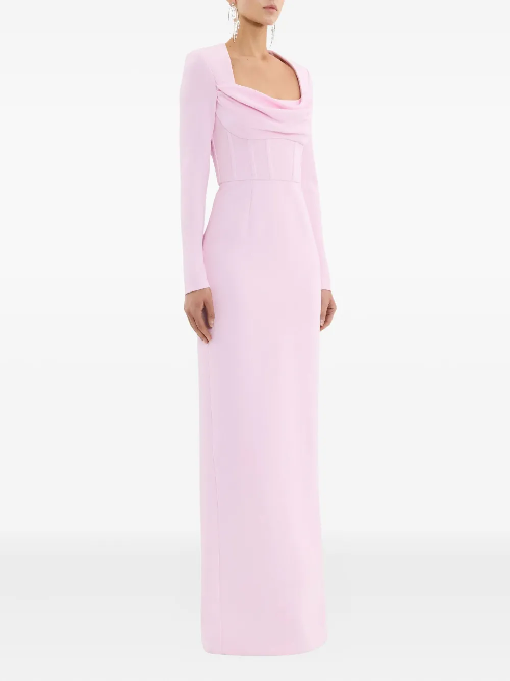 Nemy Cowl-Neck Long-Sleeve Maxi Dress