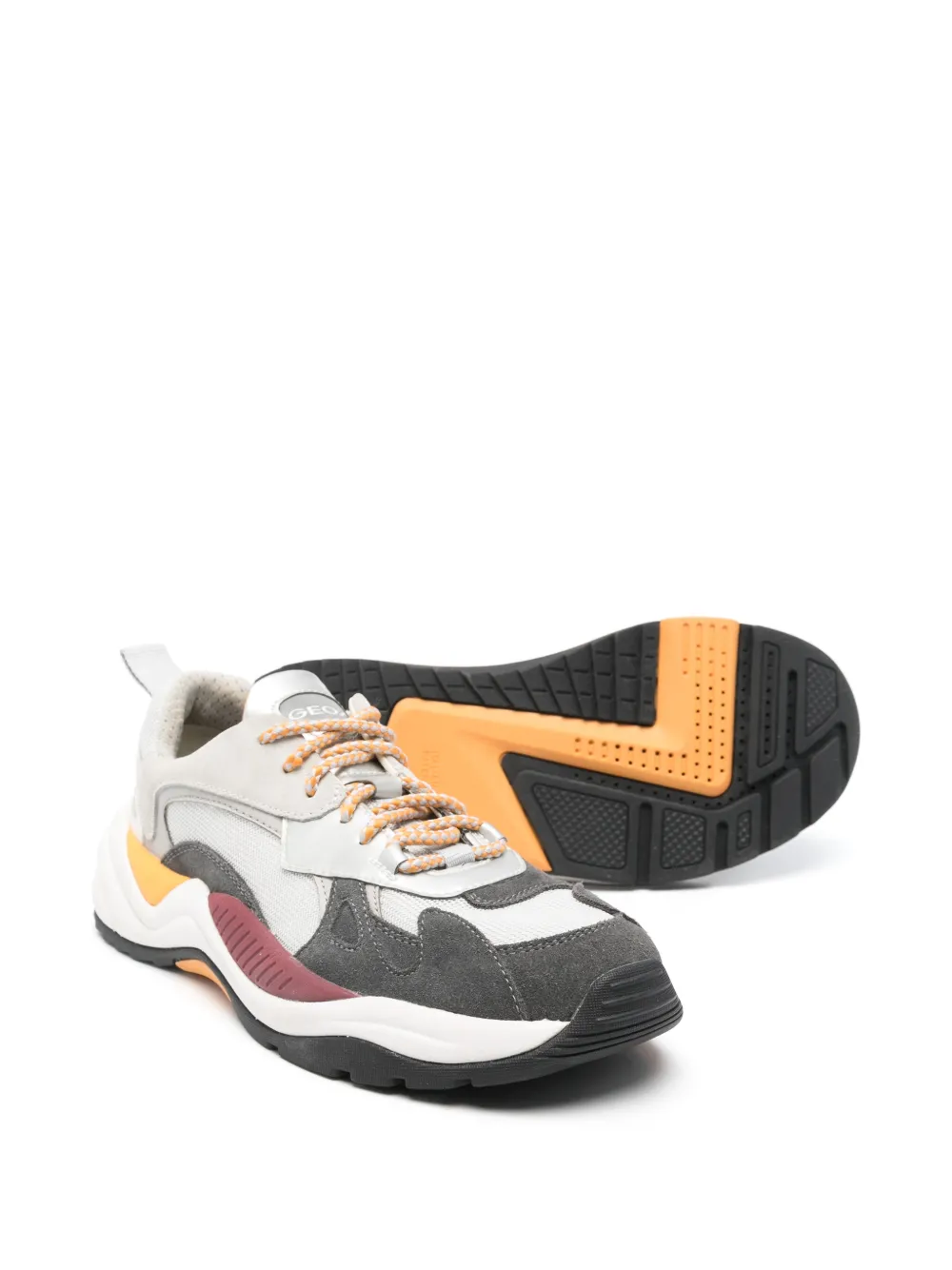 Geox Kids Sneakers met vlakken Grijs