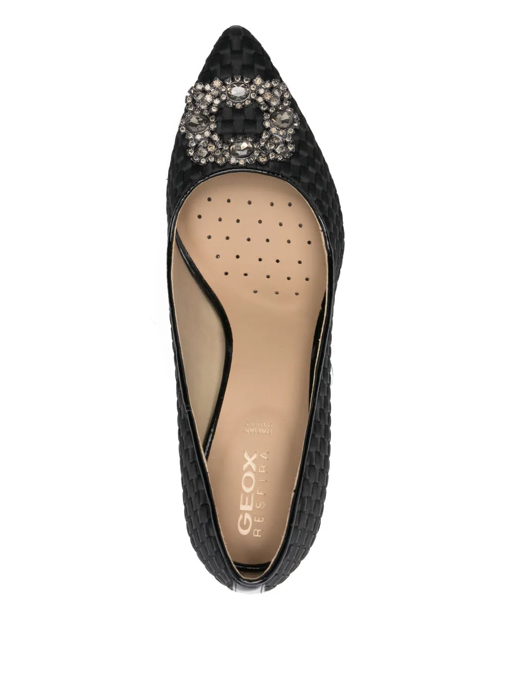 Geox 90mm Faviola Woven Embellishmed Pumps In Black
