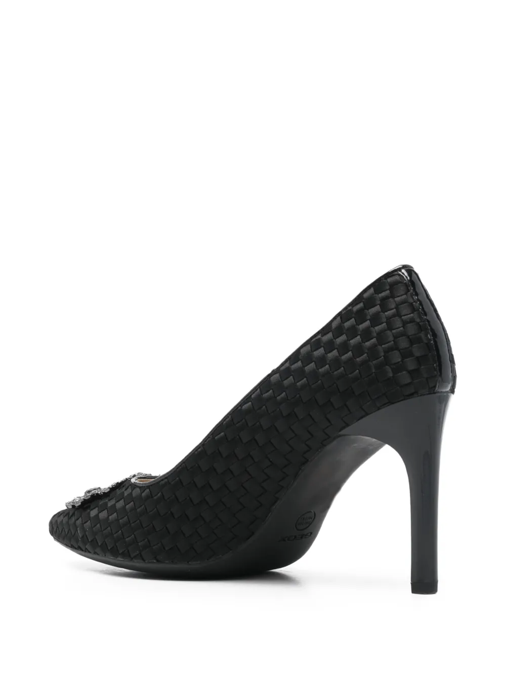 Geox 90mm Faviola Woven Embellishmed Pumps In Black