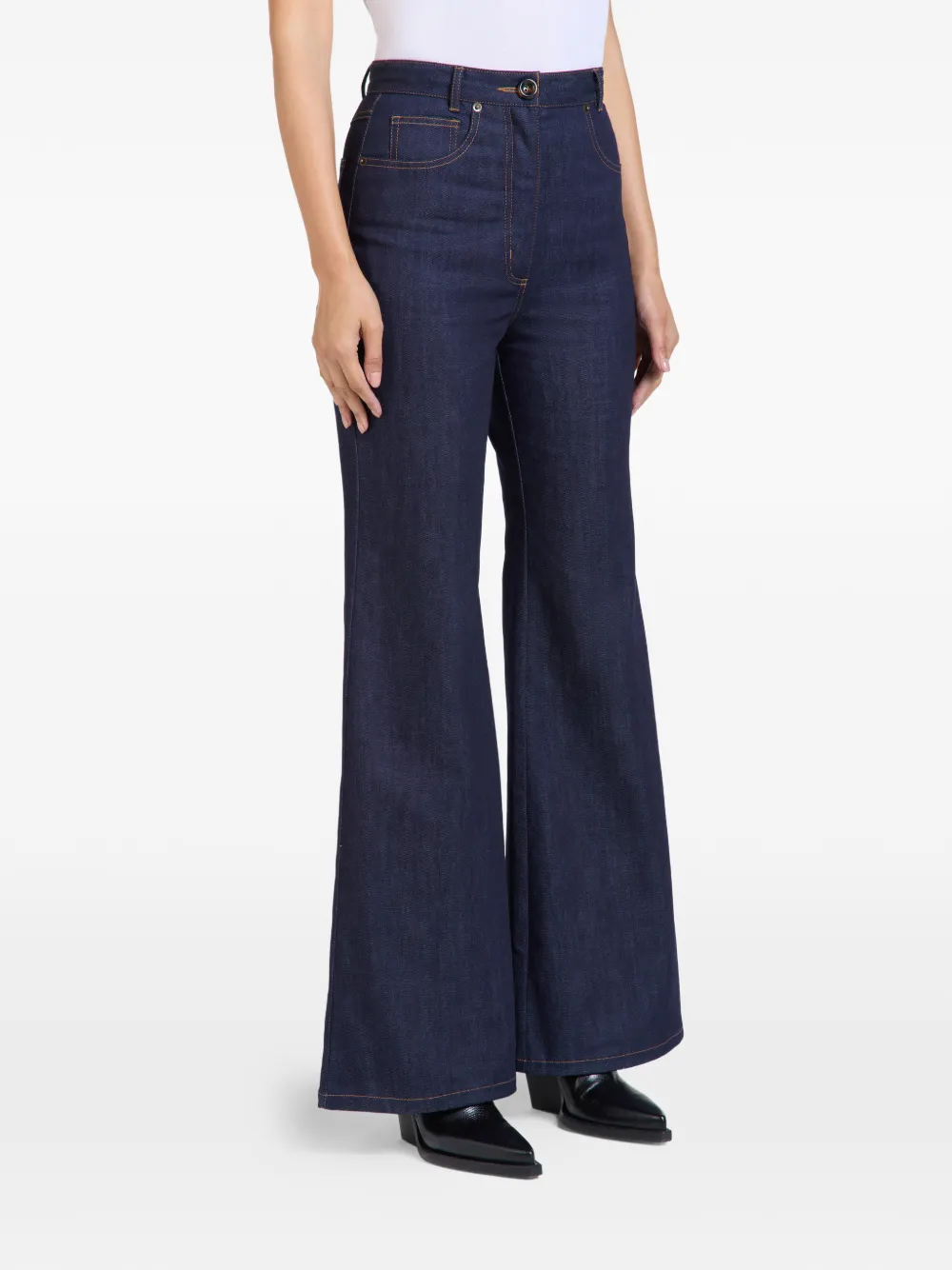 Florence & Fortitude Flared denim broek Blauw