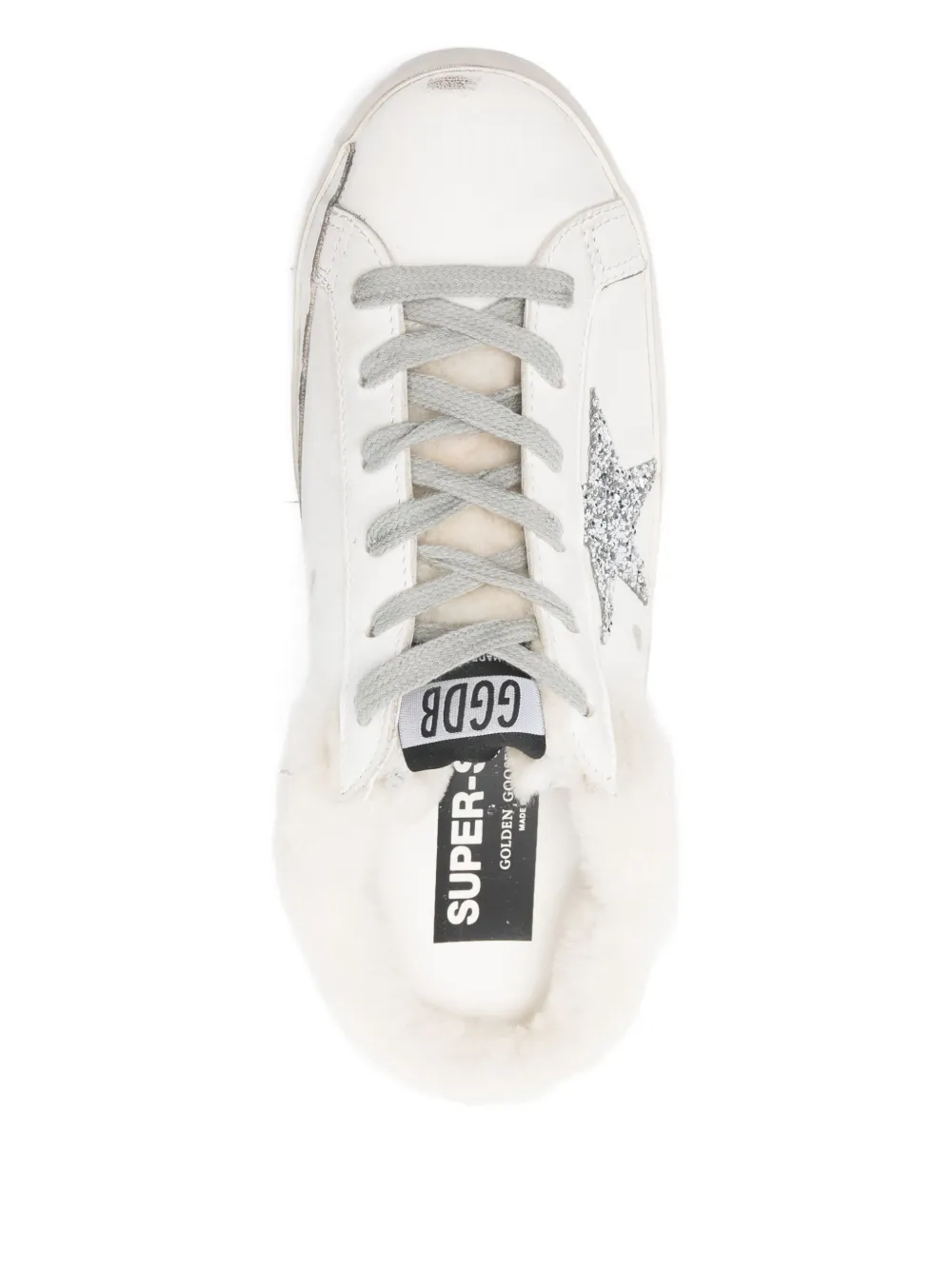 Golden Goose Star-motif Shearling Sneakers In White