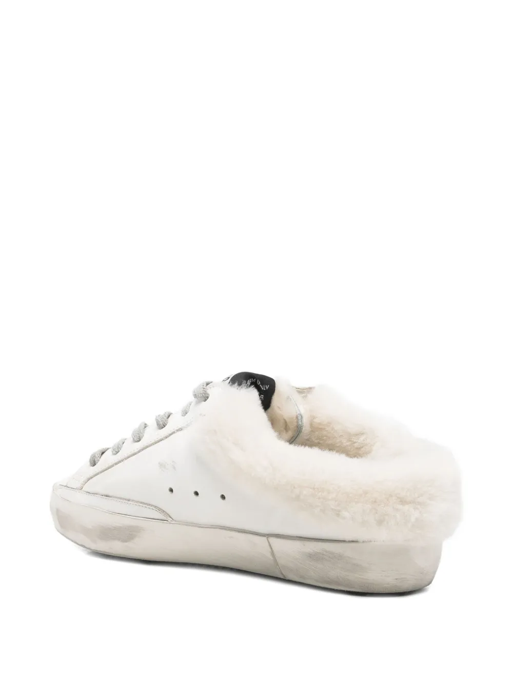 Golden Goose Star-motif Shearling Sneakers In White