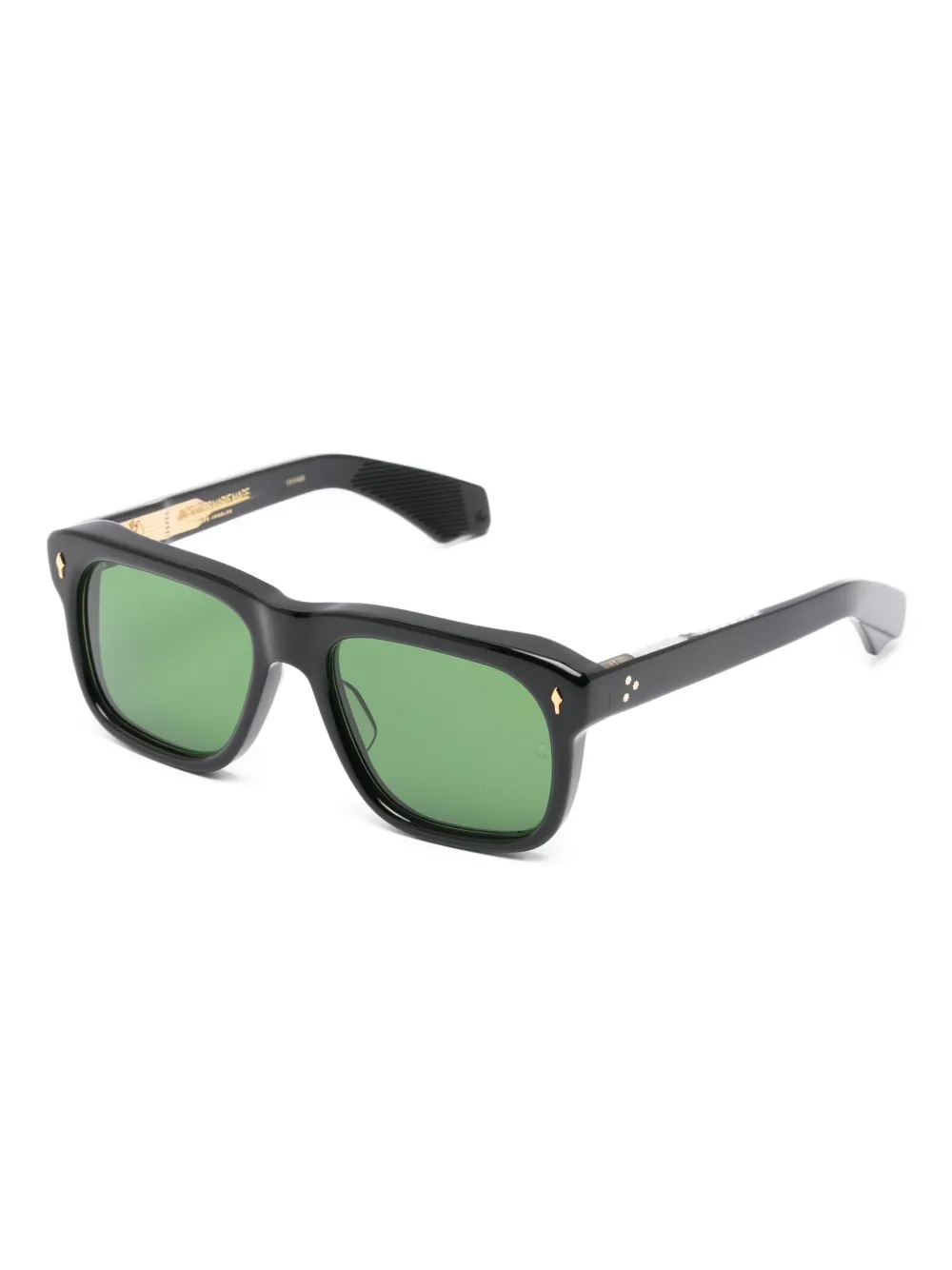 Jacques Marie Mage rectangle detail sunglasses - Zwart