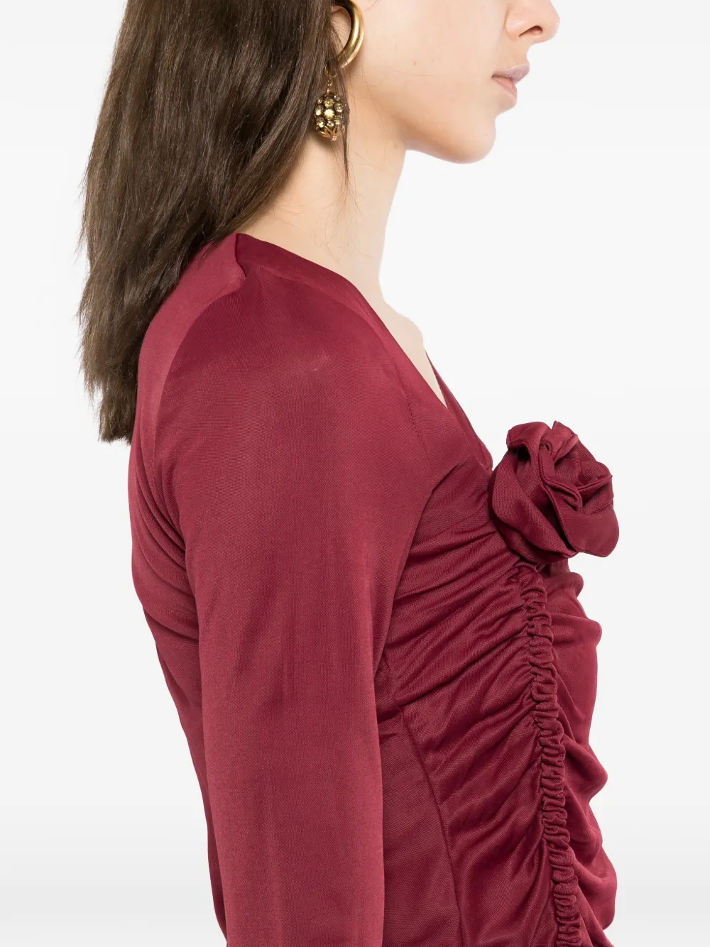 FARM Rio Shirt verfraaid met bloemen Rood