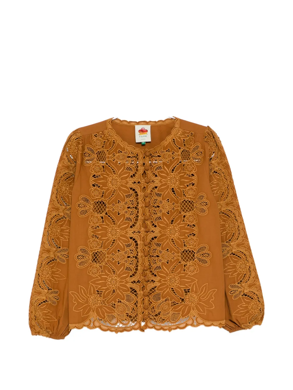 FARM Rio Camel Richelieu top - Marrone