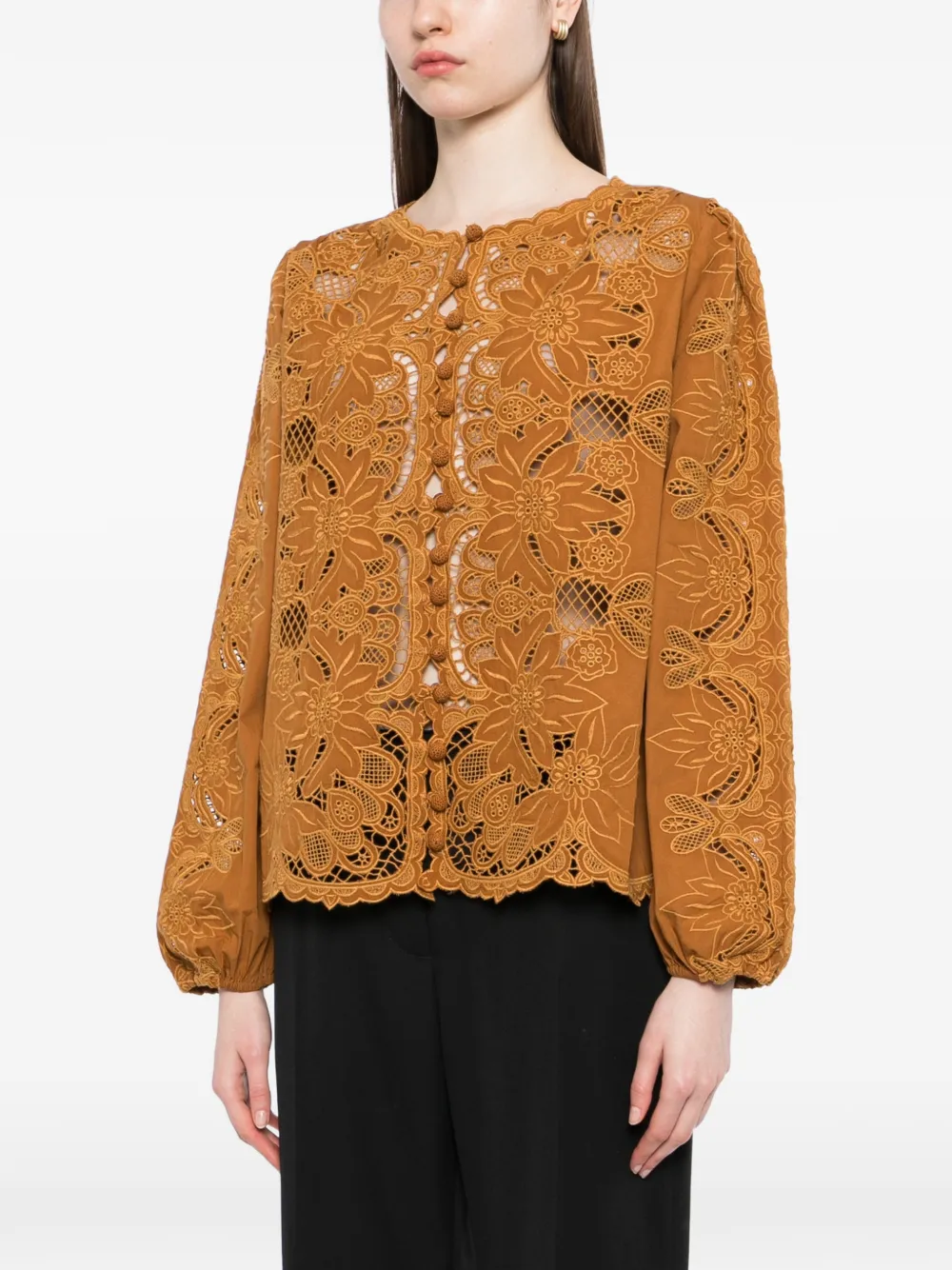 FARM Rio Camel Richelieu top Bruin