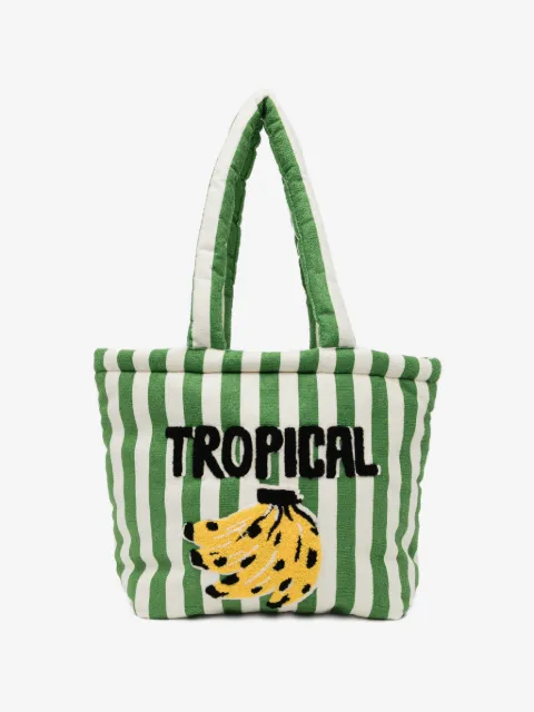 FARM Rio striped tropical banana tote bag