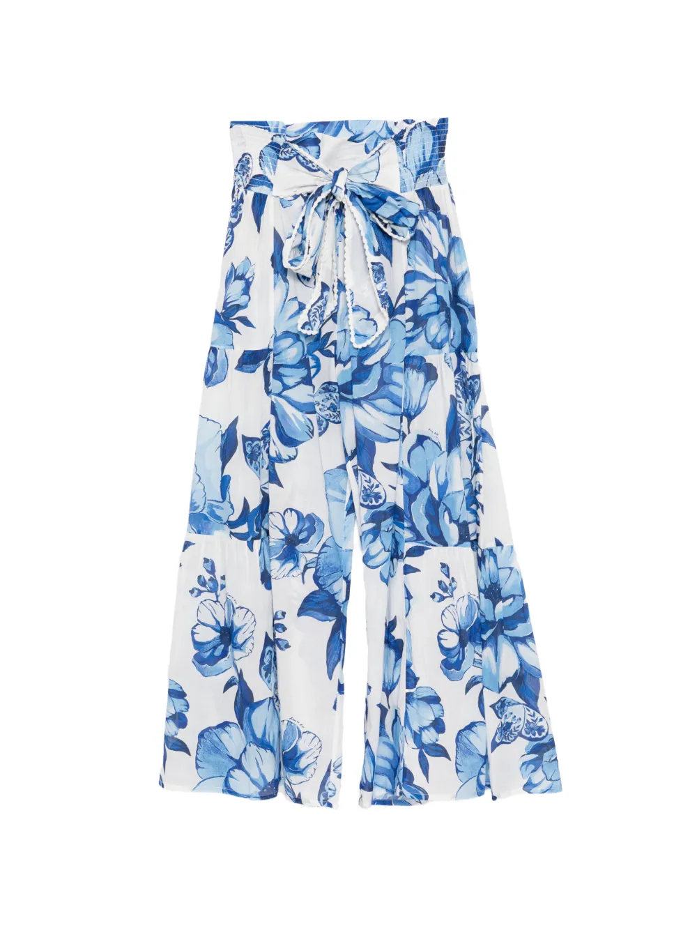 FARM Rio bow floral print trousers - Blu